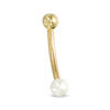 Thumbnail Image 1 of 016 Gauge 3mm Freshwater Cultured Pearl Curved Barbell in 10K Gold