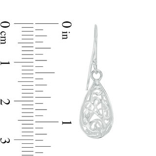 Filigree Teardrop Earrings in Sterling Silver