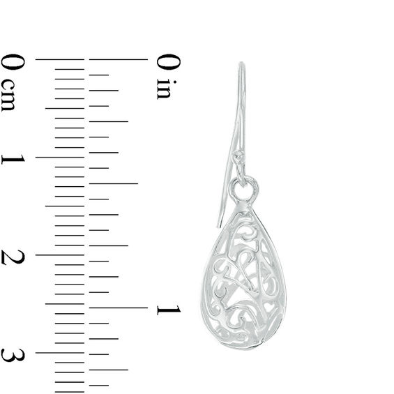 Filigree Teardrop Earrings in Sterling Silver