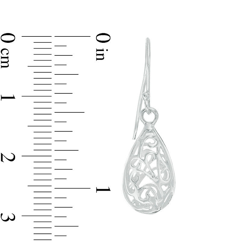 Main Image 2 of Filigree Teardrop Earrings in Sterling Silver