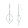 Spiral with Ball Dangle Drop Earrings in Sterling Silver