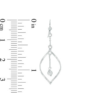 Spiral with Ball Dangle Drop Earrings in Sterling Silver