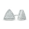 Thumbnail Image 1 of Cubic Zirconia Pavé Triangle Stud Earrings in Sterling Silver