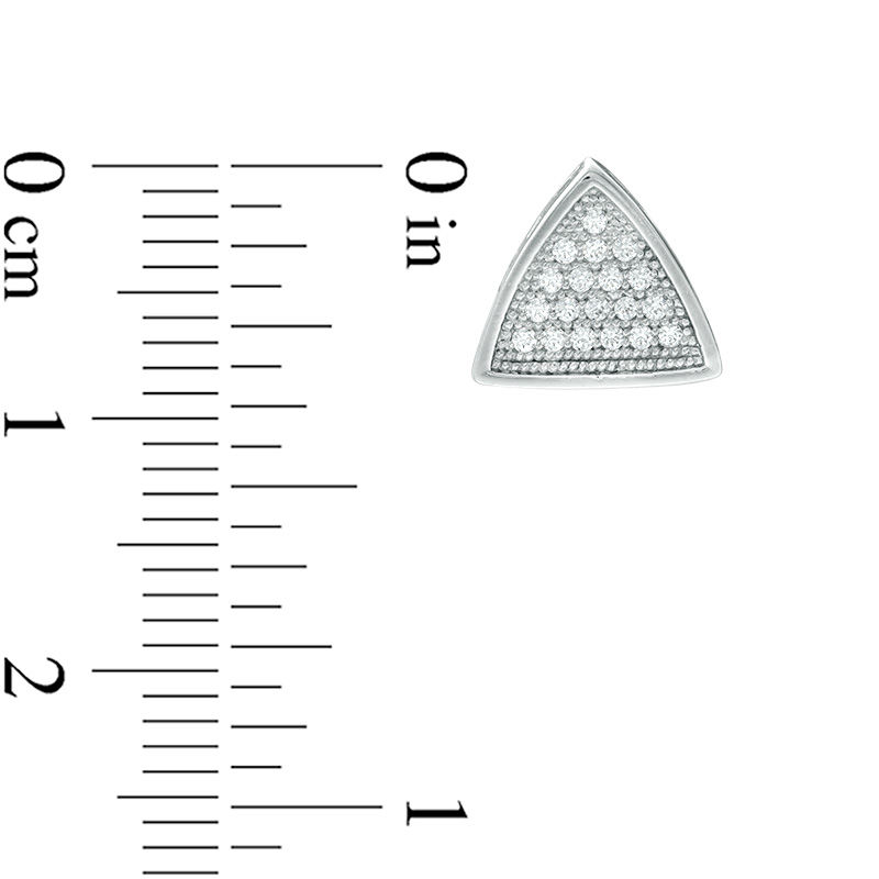 Main Image 2 of Cubic Zirconia Pavé Triangle Stud Earrings in Sterling Silver