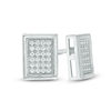Thumbnail Image 1 of Cubic Zirconia Pavé Rectangle Composite Stud Earrings in Sterling Silver