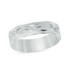 6mm Diamond-Cut Star Accent Wedding Band in Sterling Silver - Size 10