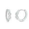 Thumbnail Image 1 of Cubic Zirconia Infinity Huggie Hoop Earrings in Sterling Silver