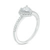 Thumbnail Image 1 of 5mm Heart-Shaped Cubic Zirconia Framed Ring in Sterling Silver - Size 8