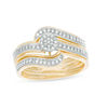 Thumbnail Image 0 of 1/4 CT. T.W. Composite Diamond Swirl Vintage-Style Three Piece Bridal Set in 10K Gold - Size 7