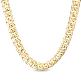 Made in Italy 300 Gauge Cuban Curb Chain Necklace in 10K Semi-Solid Gold - 24&quot;