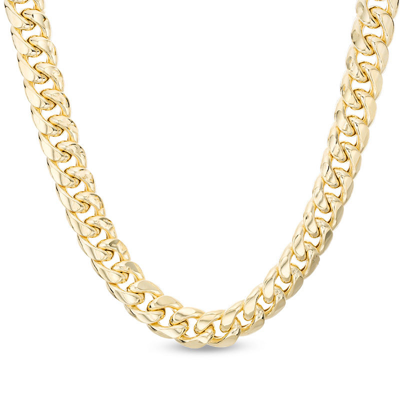 Semi-Solid Cuban Curb Chain Necklace 