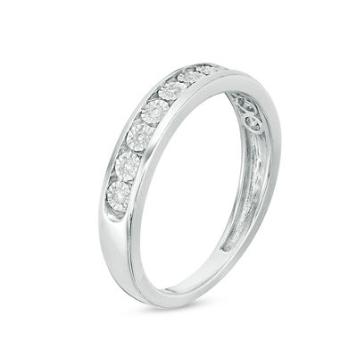 1/4 CT. T.W. Diamond Wedding Ensemble in Sterling Silver - Size 7 and 10.5