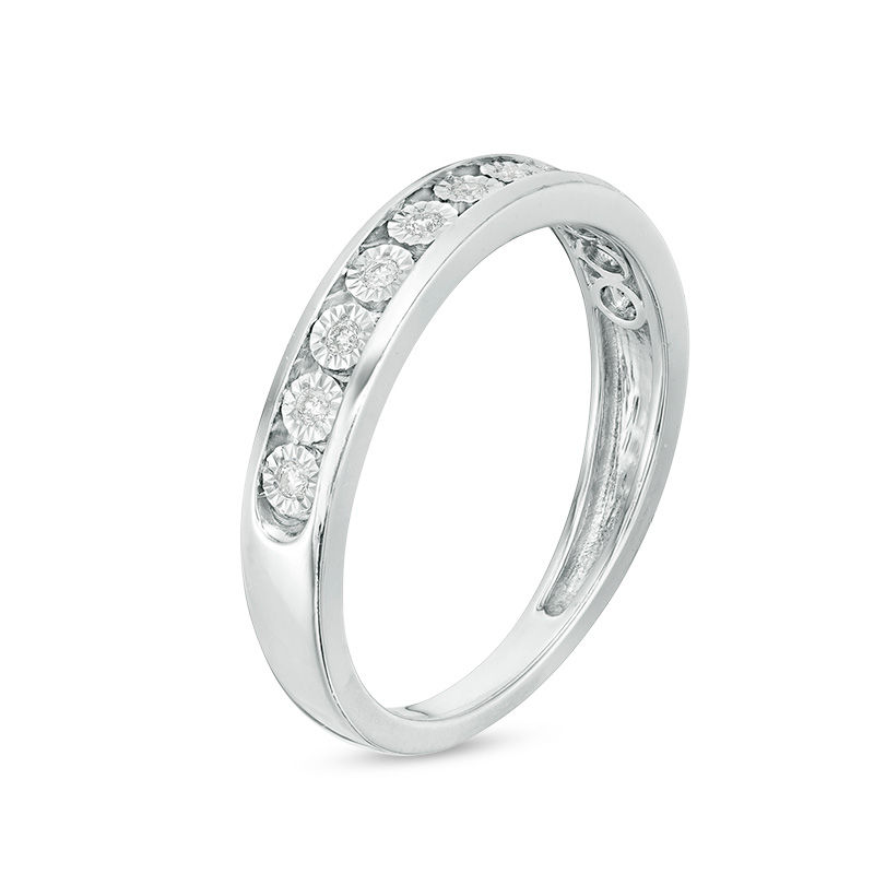 1/4 CT. T.W. Diamond Wedding Ensemble in Sterling Silver - Size 7 and 10.5