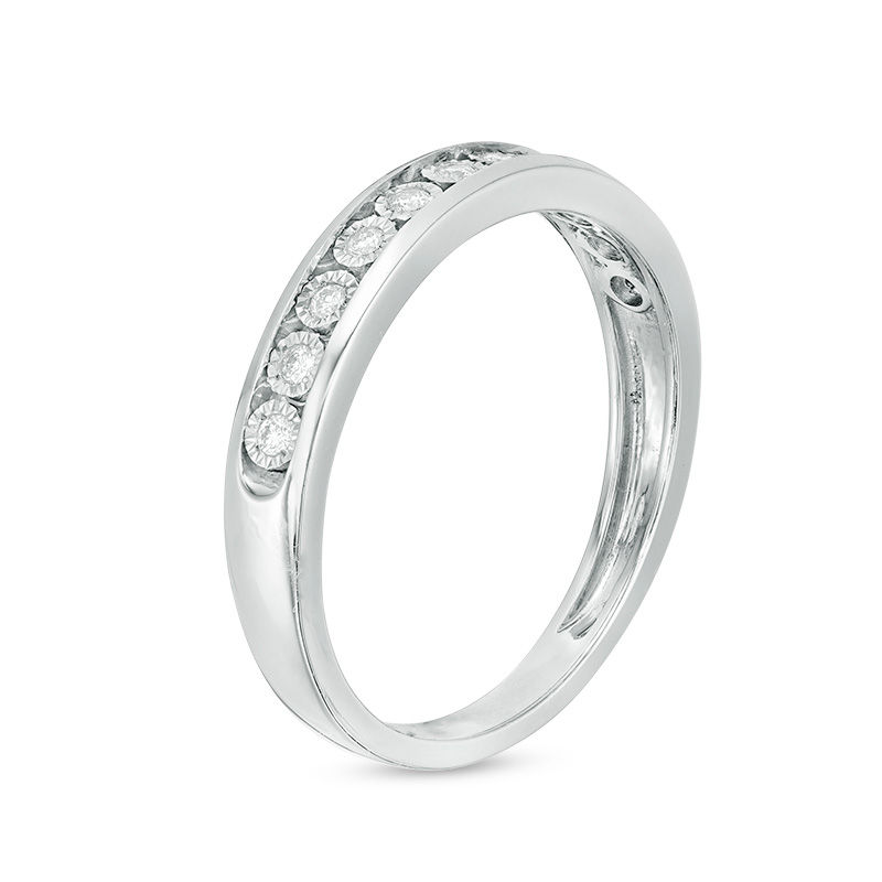 1/4 CT. T.W. Diamond Wedding Ensemble in Sterling Silver - Size 7 and 10.5