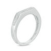 Thumbnail Image 3 of 1/4 CT. T.W. Diamond Geometric Vintage-Style Wedding Ensemble in Sterling Silver - Size 7 and 10.5
