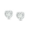 1/10 CT. T.W. Diamond Miracle Solitaire Heart Stud Earrings in Sterling Silver