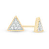 Thumbnail Image 1 of Composite Diamond Accent Vintage-Style Triangle Stud Earrings in 10K Gold