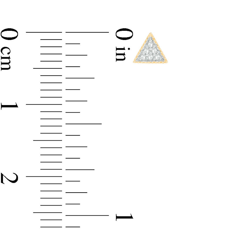 Main Image 2 of Composite Diamond Accent Vintage-Style Triangle Stud Earrings in 10K Gold