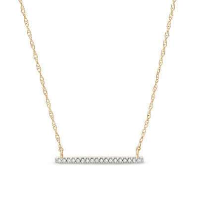 1/20 CT. T.W. Diamond Bar Necklace in 10K Gold
