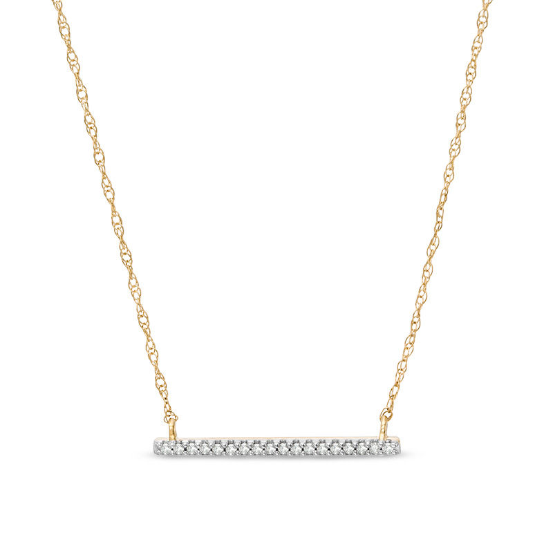 1/20 CT. T.W. Diamond Bar Necklace in 10K Gold