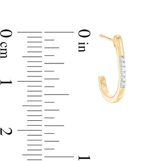 Diamond Accent J-Hoop Earrings in 10K Gold