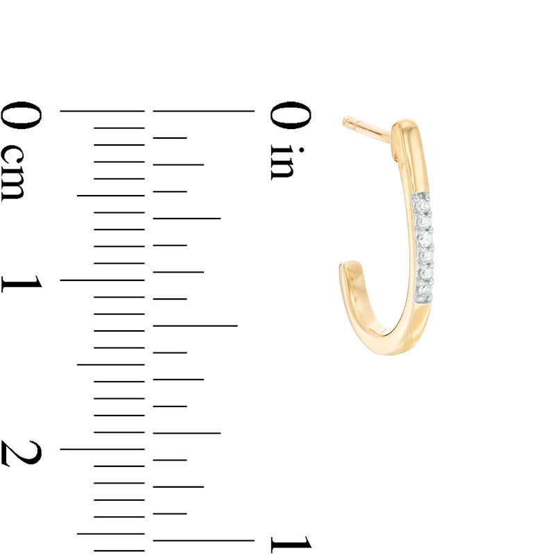 Main Image 2 of Diamond Accent J-Hoop Earrings in 10K Gold