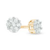 Thumbnail Image 1 of 1/4 CT. T.W. Composite Diamond Flower Stud Earrings in 10K Gold