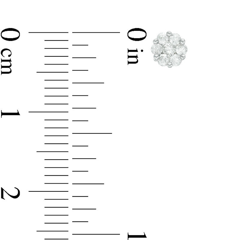 Main Image 2 of 1/4 CT. T.W. Composite Diamond Flower Stud Earrings in 10K Gold