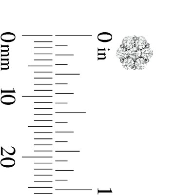 10K Solid Gold 1/2 CT. T.W. Multi-Diamond Flower Studs
