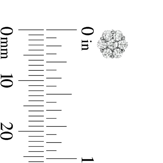10K Solid Gold 1/2 CT. T.W. Multi-Diamond Flower Studs