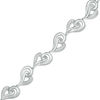 Diamond Accent Swirl Hearts Bracelet in Sterling Silver - 7.25"