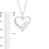 4mm Lab-Created Opal "MOM" and Glitter Enamel Heart Pendant in Sterling Silver
