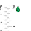 Thumbnail Image 2 of Oval Green Quartz Doublet and Diamond Accent Stud Earrings in Sterling Silver