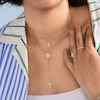 Thumbnail Image 2 of 10K Solid Gold CZ Dainty Cross Necklace Charm