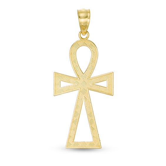 solid gold ankh pendant