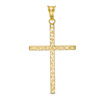 Diamond-Cut Slim Cross Necklace Charm in 10K Gold