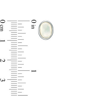 Oval Mother-of-Pearl Stud Earrings in Sterling Silver