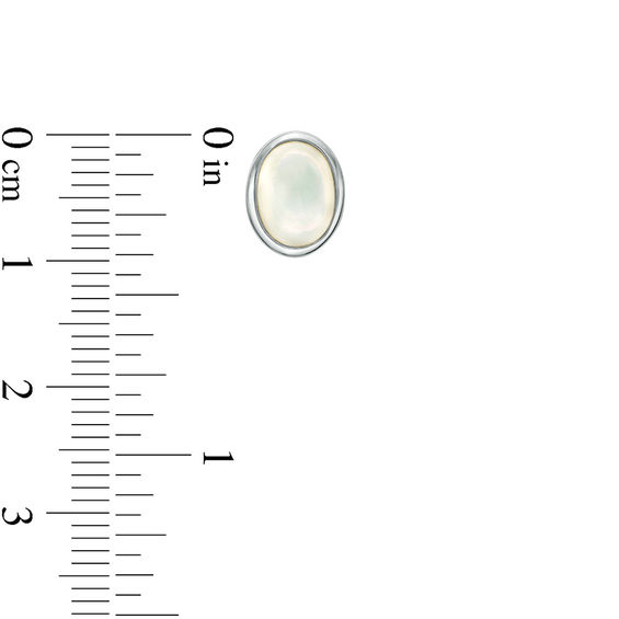 Oval Mother-of-Pearl Stud Earrings in Sterling Silver