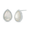 Thumbnail Image 1 of Pear-Shaped Mother-of-Pearl Bead Frame Stud Earrings in Sterling Silver