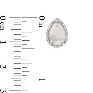Pear-Shaped Mother-of-Pearl Bead Frame Stud Earrings in Sterling Silver