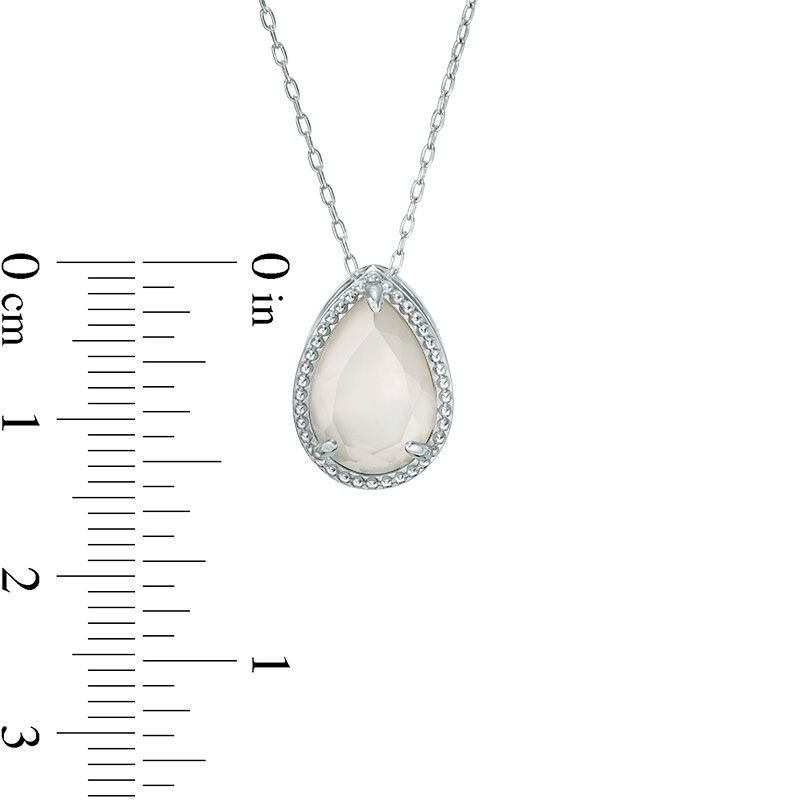 Pear-Shaped Mother-of-Pearl Vintage-Style Pendant in Sterling Silver