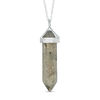 Thumbnail Image 0 of Hexagon Grey Labradorite Crystal Prism Pendant in Sterling Silver - 20"