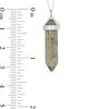 Thumbnail Image 1 of Hexagon Grey Labradorite Crystal Prism Pendant in Sterling Silver - 20"