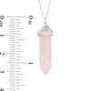 Thumbnail Image 1 of Hexagon Rose Quartz Prism Pendant in Sterling Silver - 20"