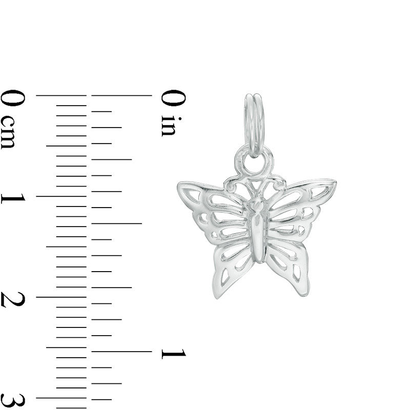 Cut-Out Butterfly Necklace Charm in Sterling Silver