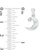 Thumbnail Image 2 of Cubic Zirconia Star and Crescent Moon Necklace Charm in Sterling Silver