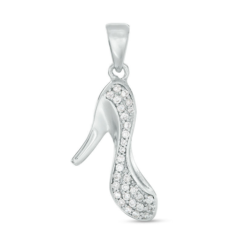 Main Image 1 of Cubic Zirconia High Heel Necklace Charm in Sterling Silver