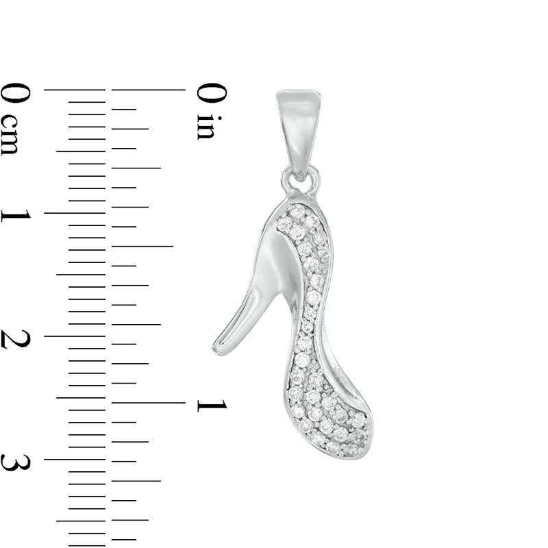 Main Image 2 of Cubic Zirconia High Heel Necklace Charm in Sterling Silver