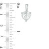 8mm Heart-Shaped Cubic Zirconia Necklace Charm in Sterling Silver