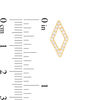 Cubic Zirconia Open Rhombus Huggie Hoop Earrings in 10K Gold